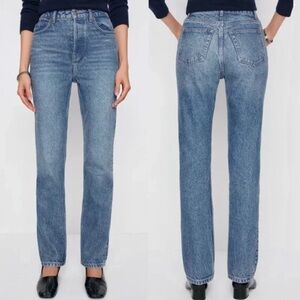 Reformation Blue Straight Leg Jeans